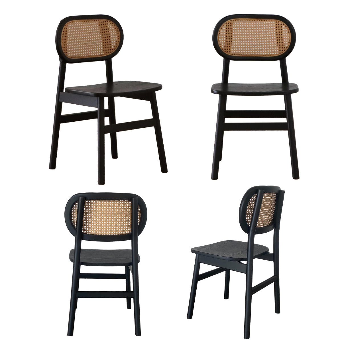 ダイニングチェア 座面高45cm 背もたれ付き コッティ ( チェア ダイニング イス 木製 天然木 食卓椅子 アームレス 肘なし 完成品 ラタン調 ウッドチェア 椅子 チェアー いす 食卓 リビング リビングチェア アッシュ ビーチ ) 【ブラウン】 ブラウン