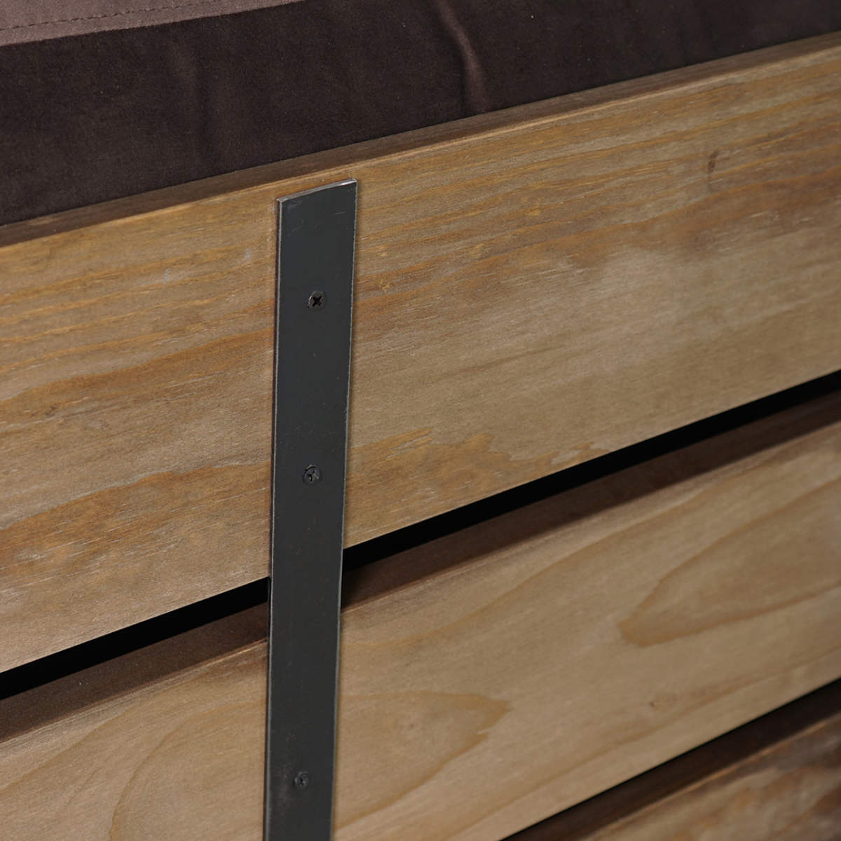 ソファ 幅198cm 2.5人掛け ジーク ラック付き ( リビングソファ 木製フレーム ソファー 完成品 木製 天然木 ヴィンテージ調 肘掛け サイド収納 棚付き ファブリック スチール脚 耐荷重100kg 丈夫 sofa ) 【ライトグレー】 ライトグレー