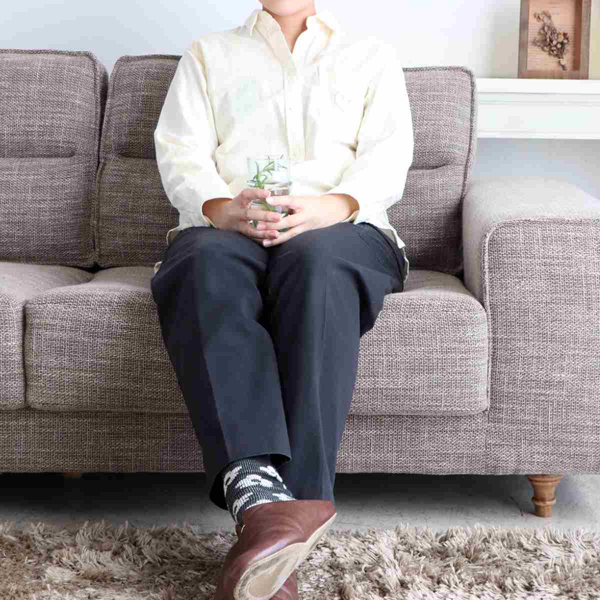 ソファ 幅196cm 3人掛け ヘボン ( リビングソファ ソファー 完成品 肘掛け 広い 座面 ゆったり ごろ寝 ファブリック 木製脚 アンティーク調 ろくろ脚 sofa )