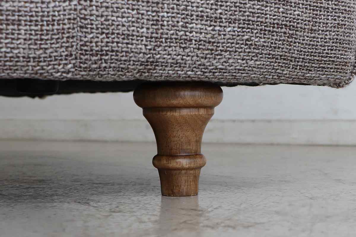 ソファ 幅196cm 3人掛け ヘボン ( リビングソファ ソファー 完成品 肘掛け 広い 座面 ゆったり ごろ寝 ファブリック 木製脚 アンティーク調 ろくろ脚 sofa )