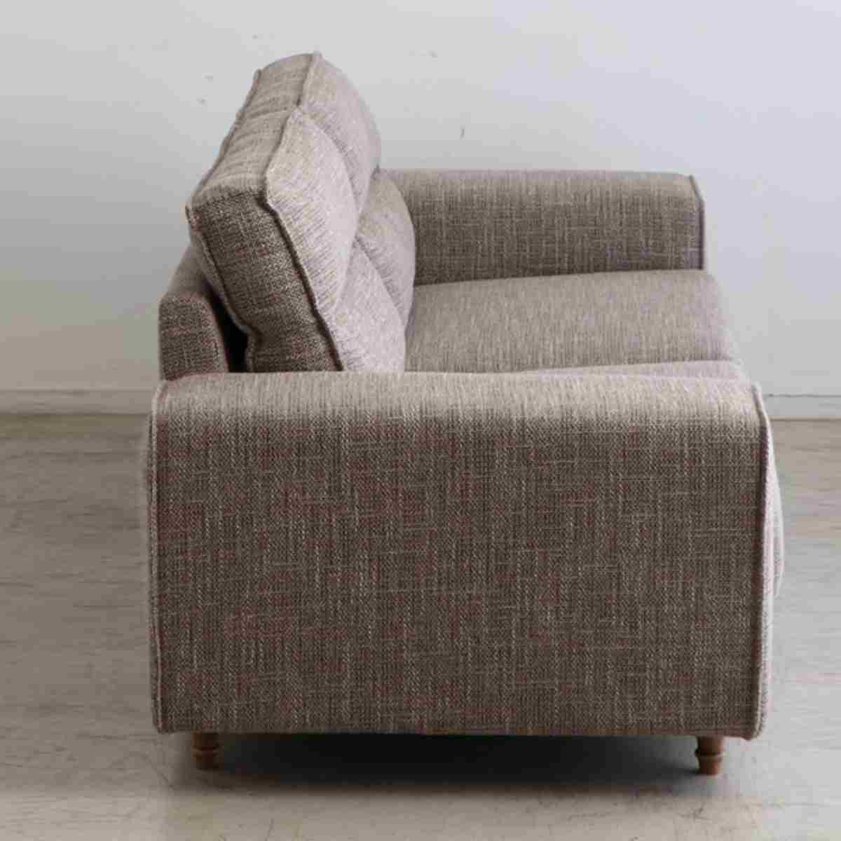 ソファ 幅196cm 3人掛け ヘボン ( リビングソファ ソファー 完成品 肘掛け 広い 座面 ゆったり ごろ寝 ファブリック 木製脚 アンティーク調 ろくろ脚 sofa )