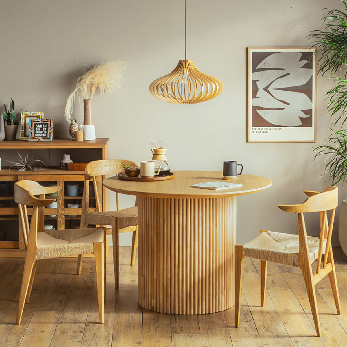 円形テーブル 幅100cm ロペス ダイニングテーブル ( テーブル 食卓テーブル 丸 机 木製 天然木 ダイニング 食卓 2~4人 円型 1本脚 リビングテーブル 木製テーブル ウッドテーブル 丸テーブル ) 【ナチュラル】 ナチュラル