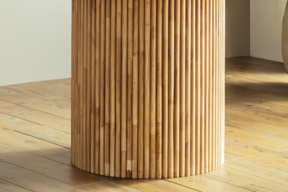 円形テーブル 幅100cm ロペス ダイニングテーブル ( テーブル 食卓テーブル 丸 机 木製 天然木 ダイニング 食卓 2~4人 円型 1本脚 リビングテーブル 木製テーブル ウッドテーブル 丸テーブル ) 【ナチュラル】 ナチュラル