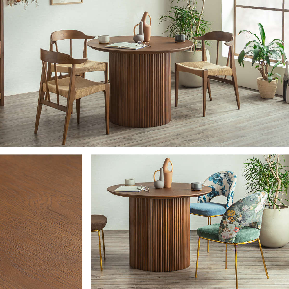 円形テーブル 幅100cm ロペス ダイニングテーブル ( テーブル 食卓テーブル 丸 机 木製 天然木 ダイニング 食卓 2~4人 円型 1本脚 リビングテーブル 木製テーブル ウッドテーブル 丸テーブル ) 【ナチュラル】 ナチュラル