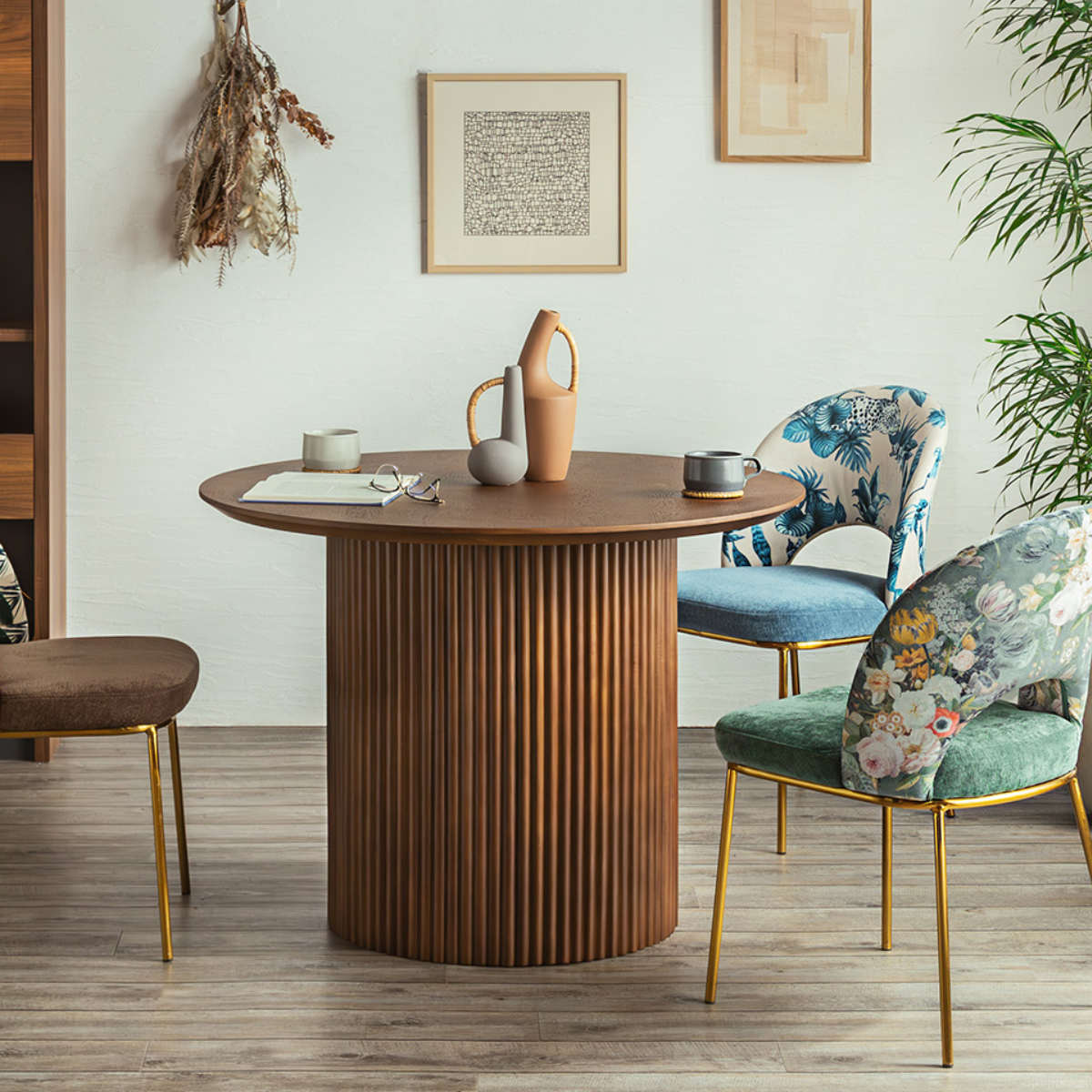 円形テーブル 幅100cm ロペス ダイニングテーブル ( テーブル 食卓テーブル 丸 机 木製 天然木 ダイニング 食卓 2~4人 円型 1本脚 リビングテーブル 木製テーブル ウッドテーブル 丸テーブル ) 【ナチュラル】 ナチュラル