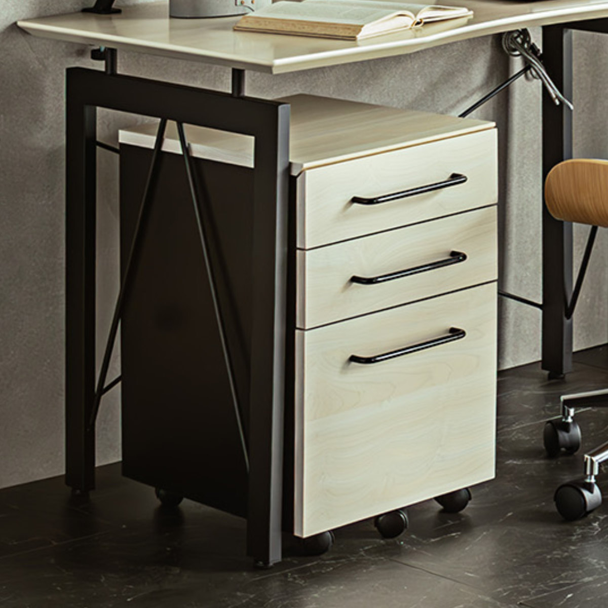 デスクワゴン 幅40cm キャスター付き BRN ( ワゴン サイドワゴン 引き出し デスク周り 収納 デスク横 デスク下 サイドチェスト 木目調 脇机 キャビネット 下 サイドキャビネット 書類整理 おしゃれ モダン 小物 ファイル )