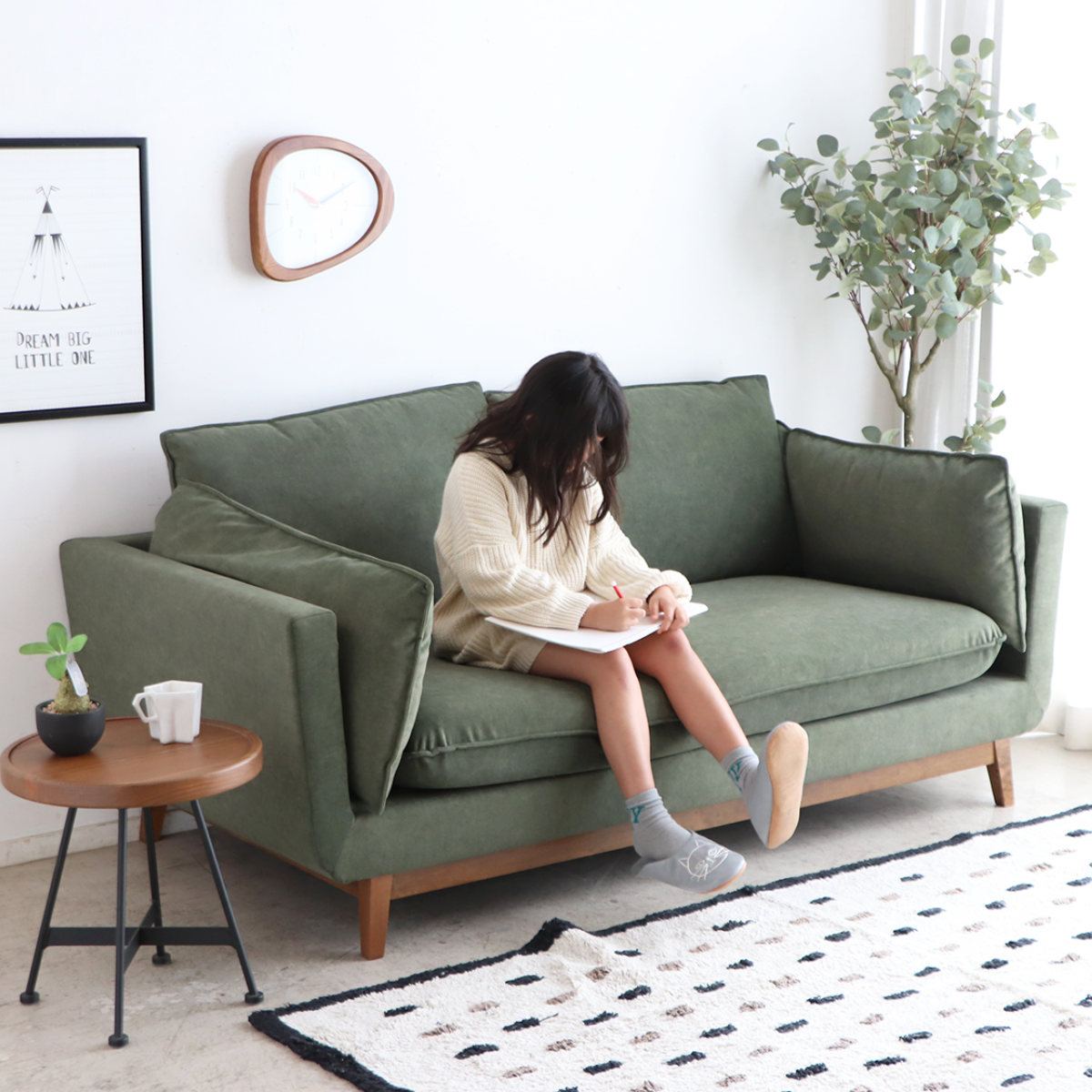 ソファ 幅181.2cm 2.5人掛け ファブリック NCLシリーズ ( リビングソファ sofa 木製 天然木 クッション付き 肘掛け 布 撥水性 ダイニングソファ 柔らかい 肌触り ソファー クッション 取り外し )