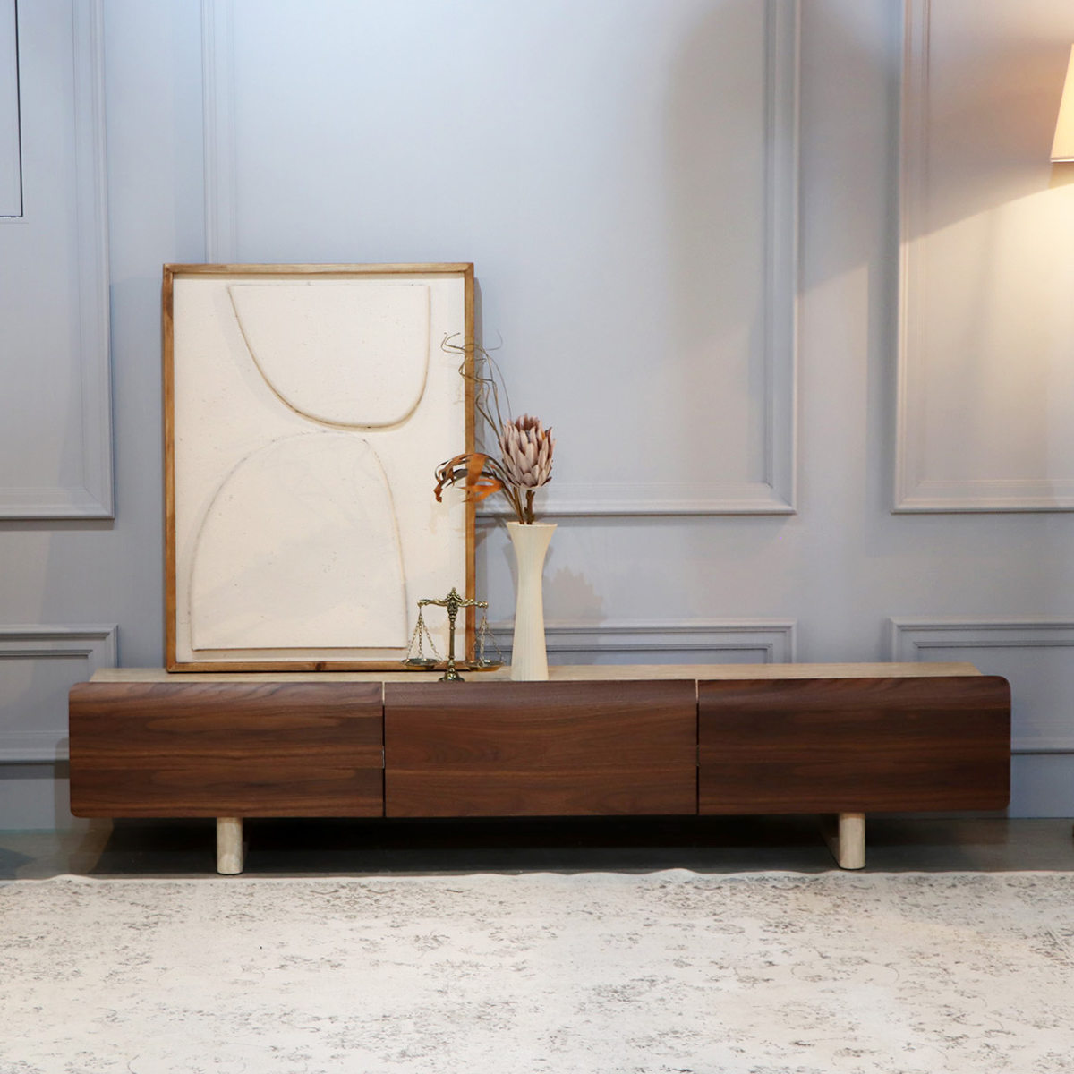 テレビ台 幅179.9cm ローボード ビオランテ 突板 ウォールナット ( TV台 テレビボード 石目調 大容量 スライドレール リビングボード 引き出し 大型テレビ対応 飾り棚 )