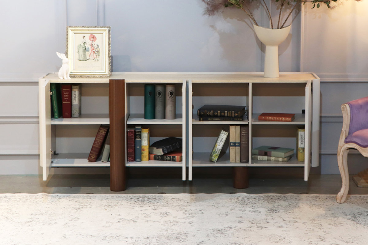 サイドボード 幅180cm ビオランテ 突板 ウォールナット ( リビングボード キャビネット 大容量 可動棚 棚 ラック 飾り棚 食器棚 リビング収納 )