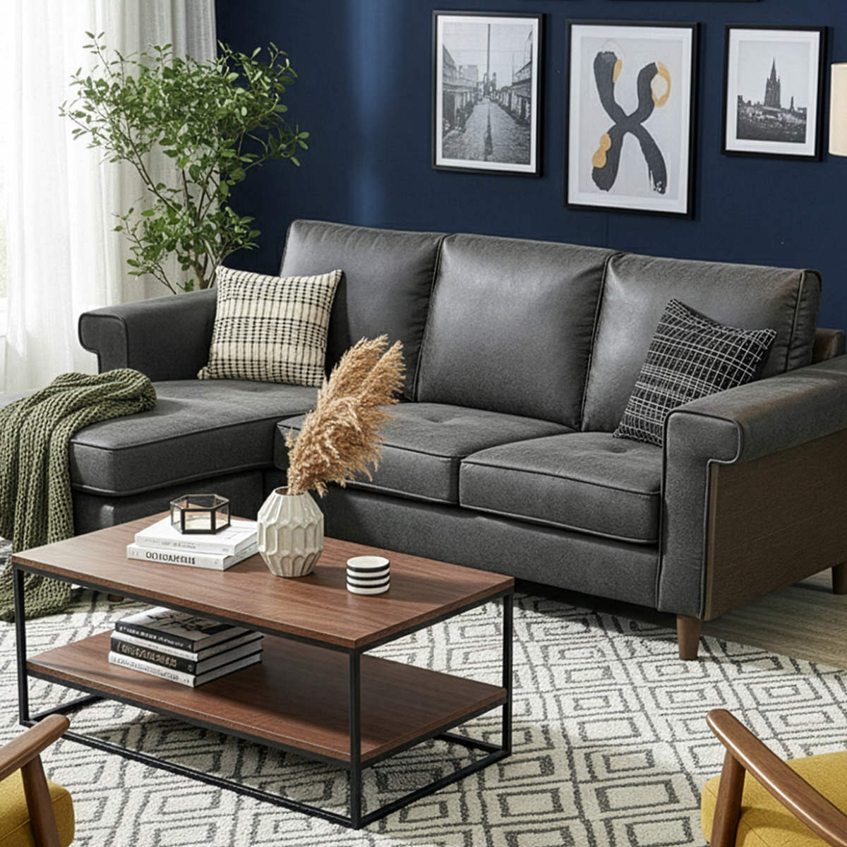 カウチソファ 幅195cm 3人掛け グラン ( ソファ リビングソファ 脚付き アームソファ コーナーソファ オットマン レイアウト自由 レザー調 ローソファ ソファー 木製脚 天然木 ファブリック 肘掛け ) 【キャメル】 キャメル