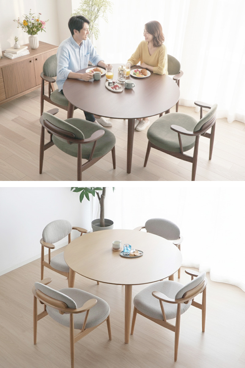 ダイニングテーブル 直径120cm 円形 木製 ロンド ( テーブル 食卓テーブル 机 食卓机 天然木 丸テーブル ダイニング 食卓 木製テーブル 作業台 シンプル 円卓 4人掛け ラウンドテーブル カフェテーブル ) 【ナチュラル】 ナチュラル