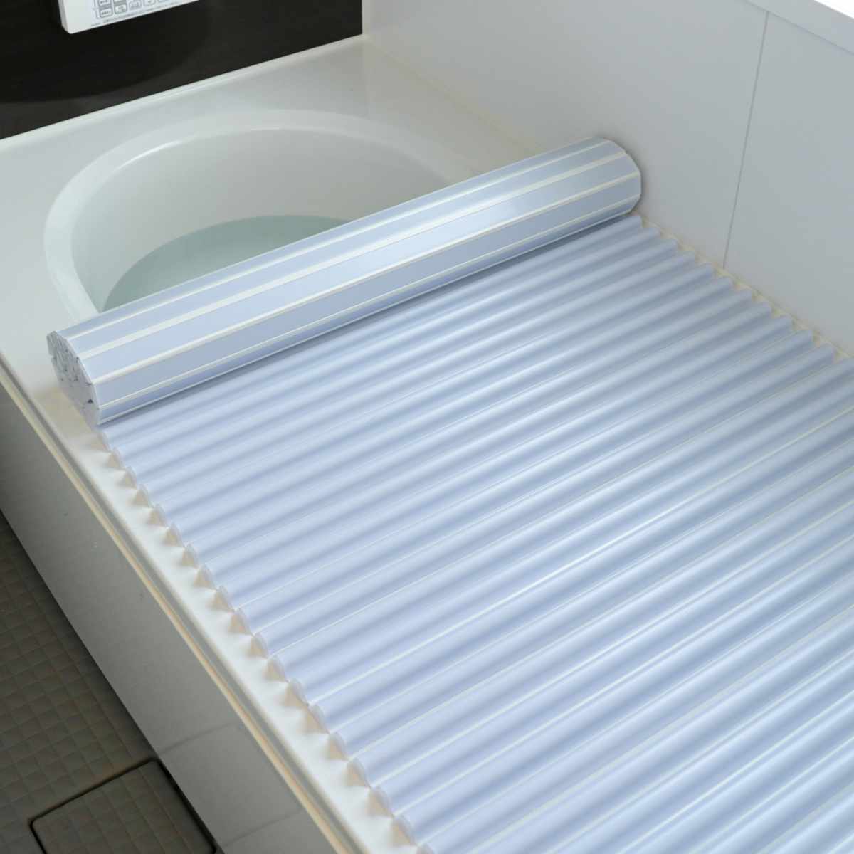 風呂ふた シャッター M10 イージーウェーブネオ 70×100cm シャッター式風呂ふた ( 風呂蓋 風呂フタ ふろふた 軽量 ウェーブフォルム 日本製 コンパクト 風呂 ふた フタ 蓋 シャッター式 70×100 M-10 ) 【ブルー】 ブルー