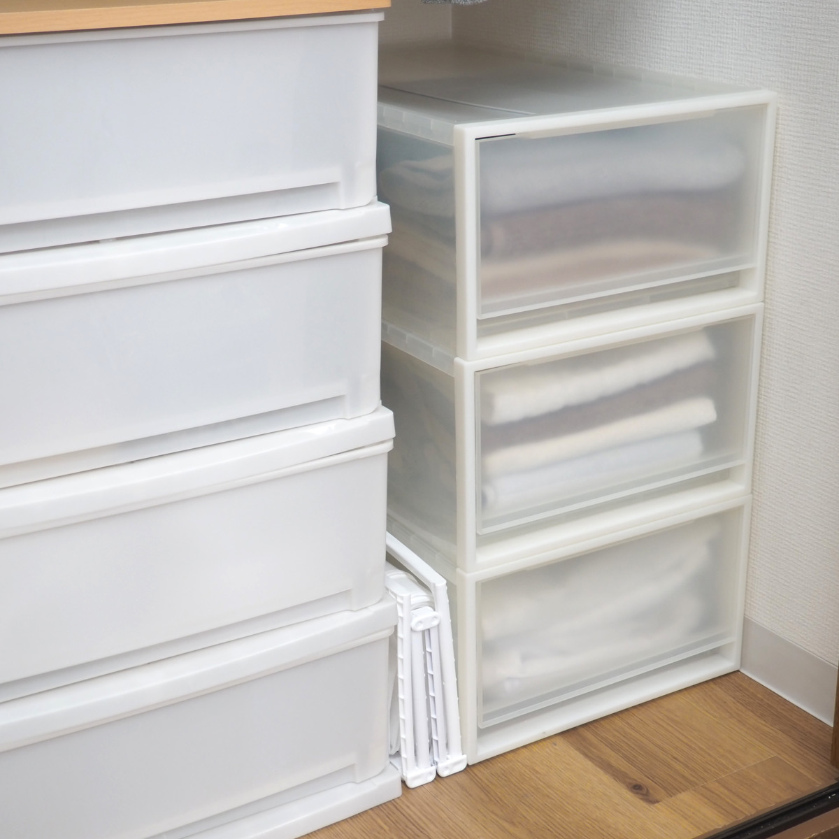 収納ボックス 3個セット 衣類収納 フレーム付き ワクパ ベーシック ロング 幅39×奥行53×高さ23cm ( 折りたたみ 衣類収納袋 衣類収納ボックス 収納 収納ケース 洗濯 丈夫 衣替え 押入れ収納 クローゼット収納 整理整頓 前開き )