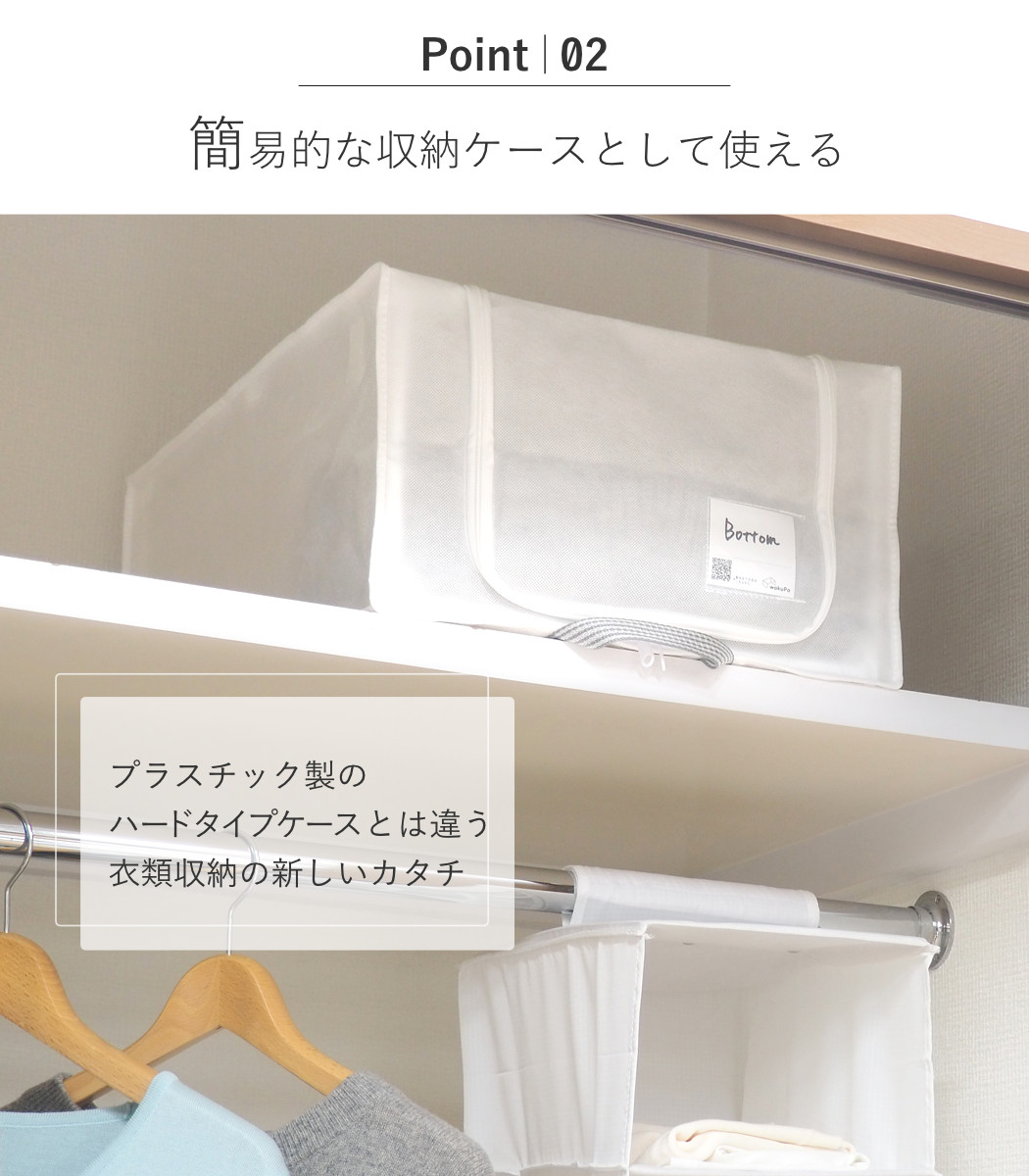 収納ボックス 3個セット 衣類収納 フレーム付き ワクパ ベーシック ロング 幅39×奥行53×高さ23cm ( 折りたたみ 衣類収納袋 衣類収納ボックス 収納 収納ケース 洗濯 丈夫 衣替え 押入れ収納 クローゼット収納 整理整頓 前開き )