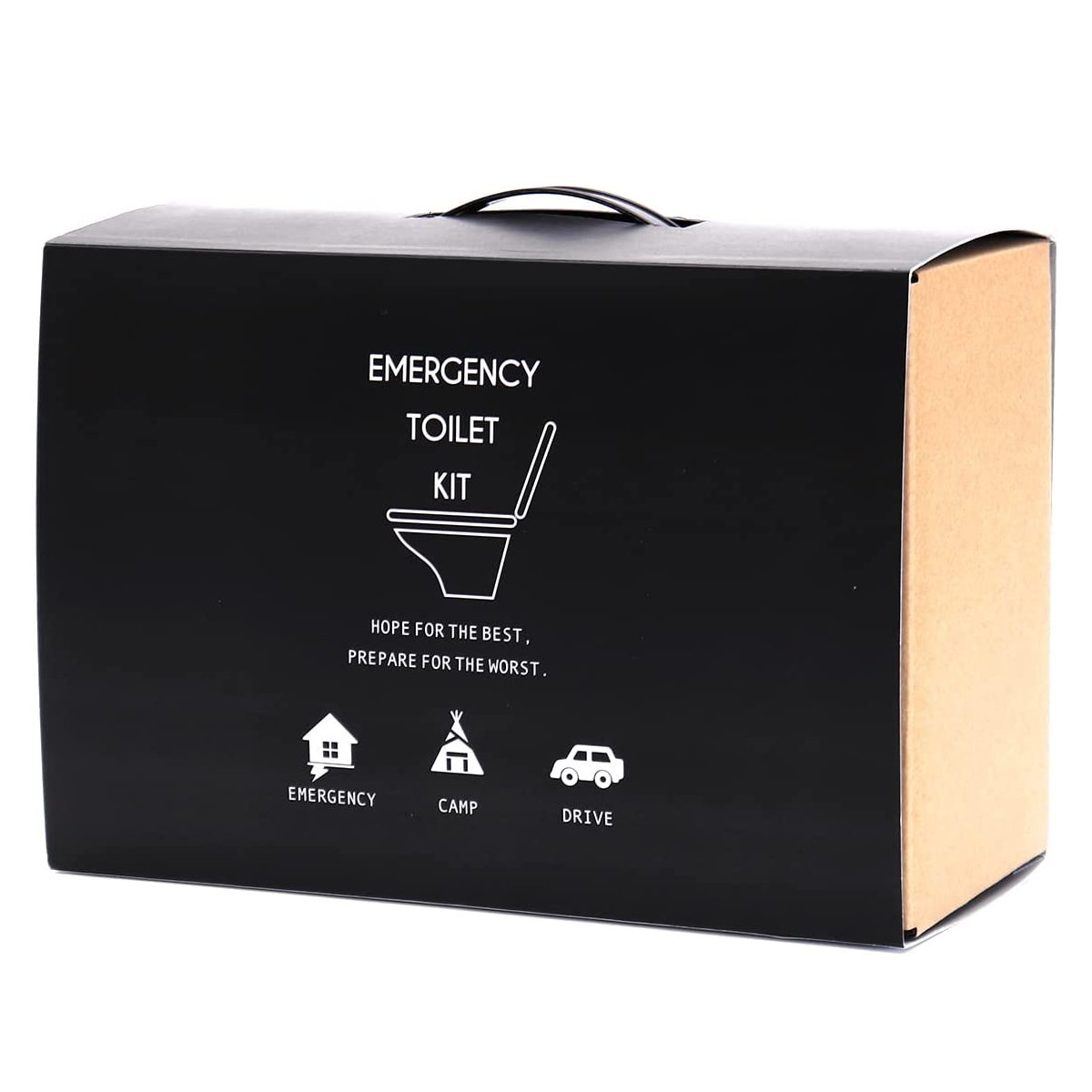 簡易トイレ 非常用 トイレキット 10個入り ダンボール製 ( トイレ 凝固剤付き 袋付き 消臭 抗菌 組立式 災害 防災 非常時 緊急時 避難時 10回 水なし 簡易 携帯トイレ 持ち運び キャンプ 車内 コンパクト おしゃれ 使い捨て )