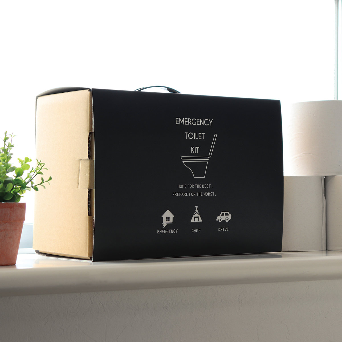 簡易トイレ 非常用 トイレキット 10個入り ダンボール製 ( トイレ 凝固剤付き 袋付き 消臭 抗菌 組立式 災害 防災 非常時 緊急時 避難時 10回 水なし 簡易 携帯トイレ 持ち運び キャンプ 車内 コンパクト おしゃれ 使い捨て )