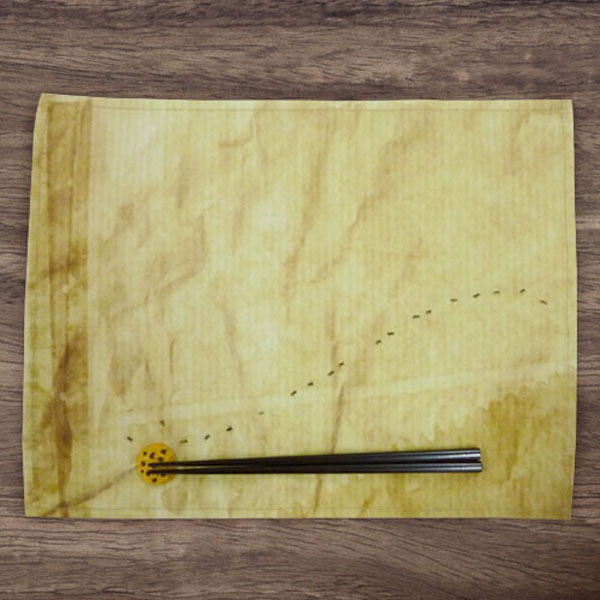 ランチョンマット プレイスマットセット クッキーとアリ 箸＆箸置き付き （ テーブルマット カトラリーレスト おもしろ雑貨 おもしろグッズ 箸おき はしおき お箸 プレースマット 食卓マット クッキーと蟻 ドッキリ ）