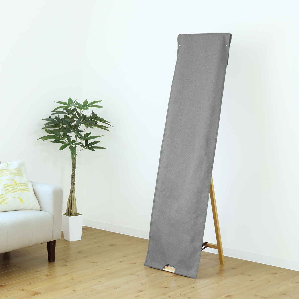 ミラーカバー 姿見 幅42×奥行1×高さ170cm ( カバー 布カバー 鏡カバー 姿見カバー ミラー用 鏡用 ホコリよけ 傷防止 めくれにくい スタンドミラーカバー ホコリ 傷 対策 保護 布製 着付け教室 リビング おしゃれ )