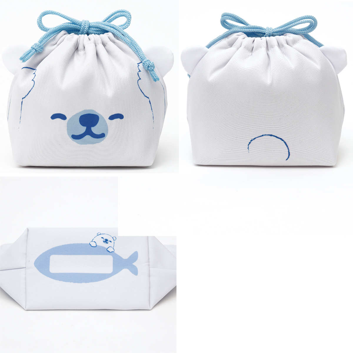 弁当袋 ぎゅっとランチきんちゃく 保冷 ( 保冷巾着 お弁当袋 お弁当入れ ランチバッグ おべんとう袋 マチ有り 巾着 お弁当包み 弁当包み お弁当 弁当 持ち運び お弁当用 大人 こども かわいい ) 【ペンギン】 ペンギン