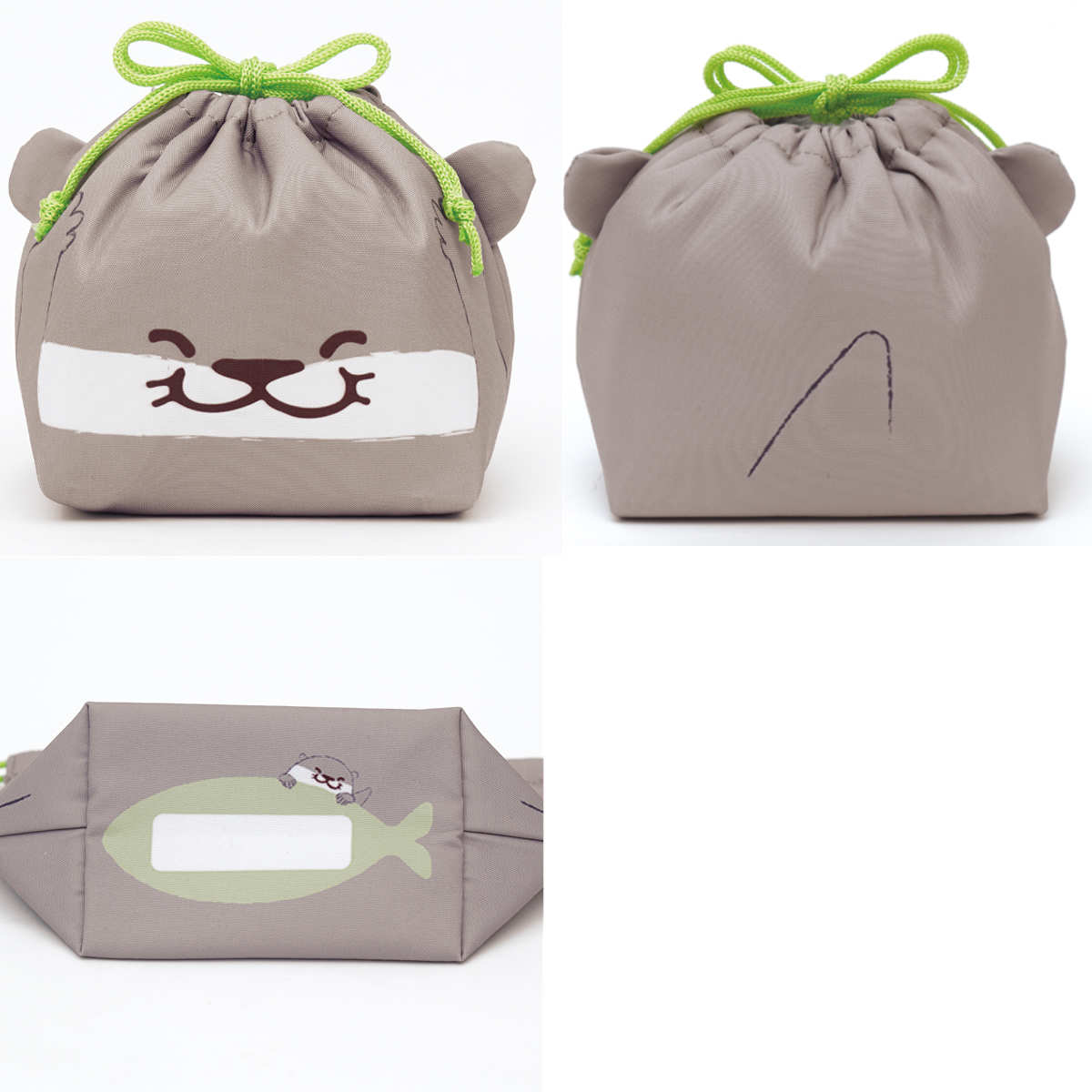 弁当袋 ぎゅっとランチきんちゃく 保冷 ( 保冷巾着 お弁当袋 お弁当入れ ランチバッグ おべんとう袋 マチ有り 巾着 お弁当包み 弁当包み お弁当 弁当 持ち運び お弁当用 大人 こども かわいい ) 【ペンギン】 ペンギン