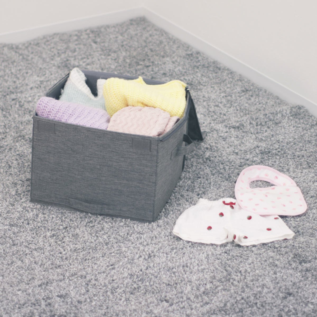収納ボックス ストレリアカチオン2 BOX M 幅34.5×奥行33×高さ27cm ( 収納 収納ケース ケース ボックス 小物収納 引き出し 蓋 フタ ふた付き 取っ手付き 持ち手付き ファブリック 布製 おしゃれ カチオン 生地 )