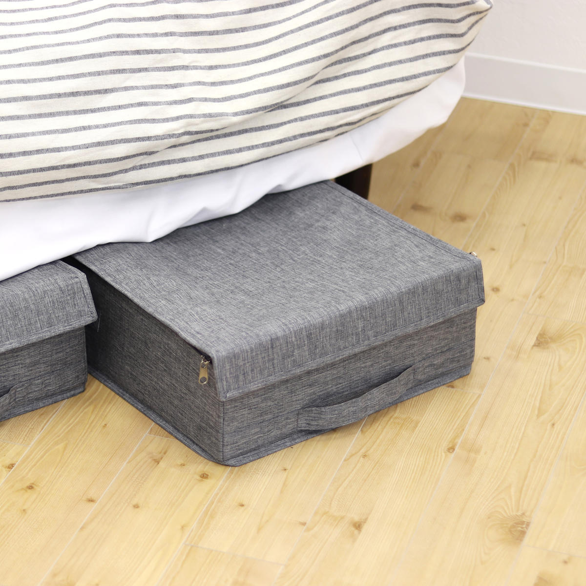 収納ボックス ストレリアカチオン2 BOX UB 幅33×奥行60×高さ13.5cm ( 収納 収納ケース ケース ボックス 小物収納 引き出し 蓋 フタ ふた付き 取っ手付き 持ち手付き ファブリック 布製 おしゃれ カチオン 生地 )