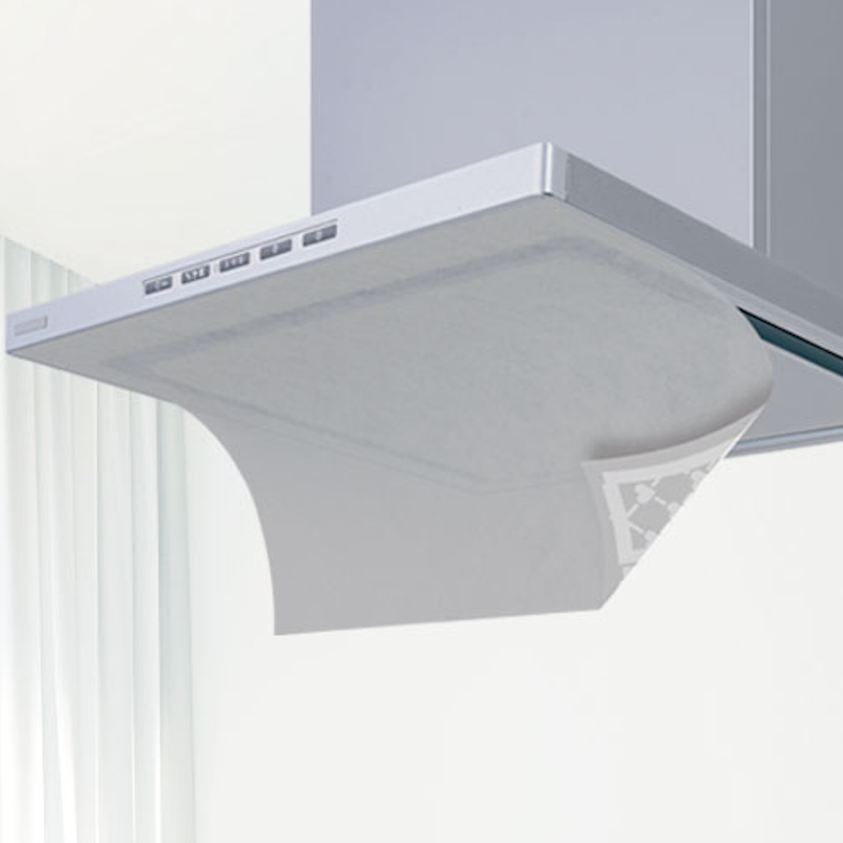 レンジフードフィルター 整流板付き専用 貼るだけフィルター 油汚れ防止 ( 日本製 レンジフードカバー 整流板 全面 厚手 グレー 目立たない 換気扇 レンジフィルター 換気扇カバー レンジフード用 汚れ防止 取替え 使い捨て )