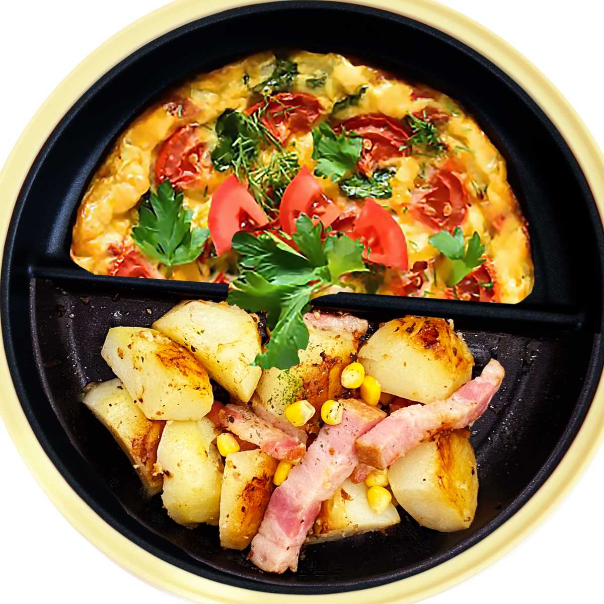 レンジパン 丸型 猫 仕切り付き 電子レンジ調理器 CHEF ( グリルパン 電子レンジ 簡単 焼き魚 魚焼き器 時短調理 電子レンジ専用調理器 アルミ製 フッ素加工 温め直し 焼き目 便利グッズ かわいい ねこ ) 【ブラック】 ブラック