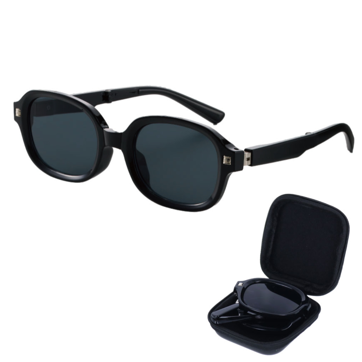 サングラス ケース付き折りたたみサングラス （ メガネ 眼鏡 折りたたみ めがね フレーム トラベルグッズ 海外旅行 国内旅行 出張 ビジネス ）