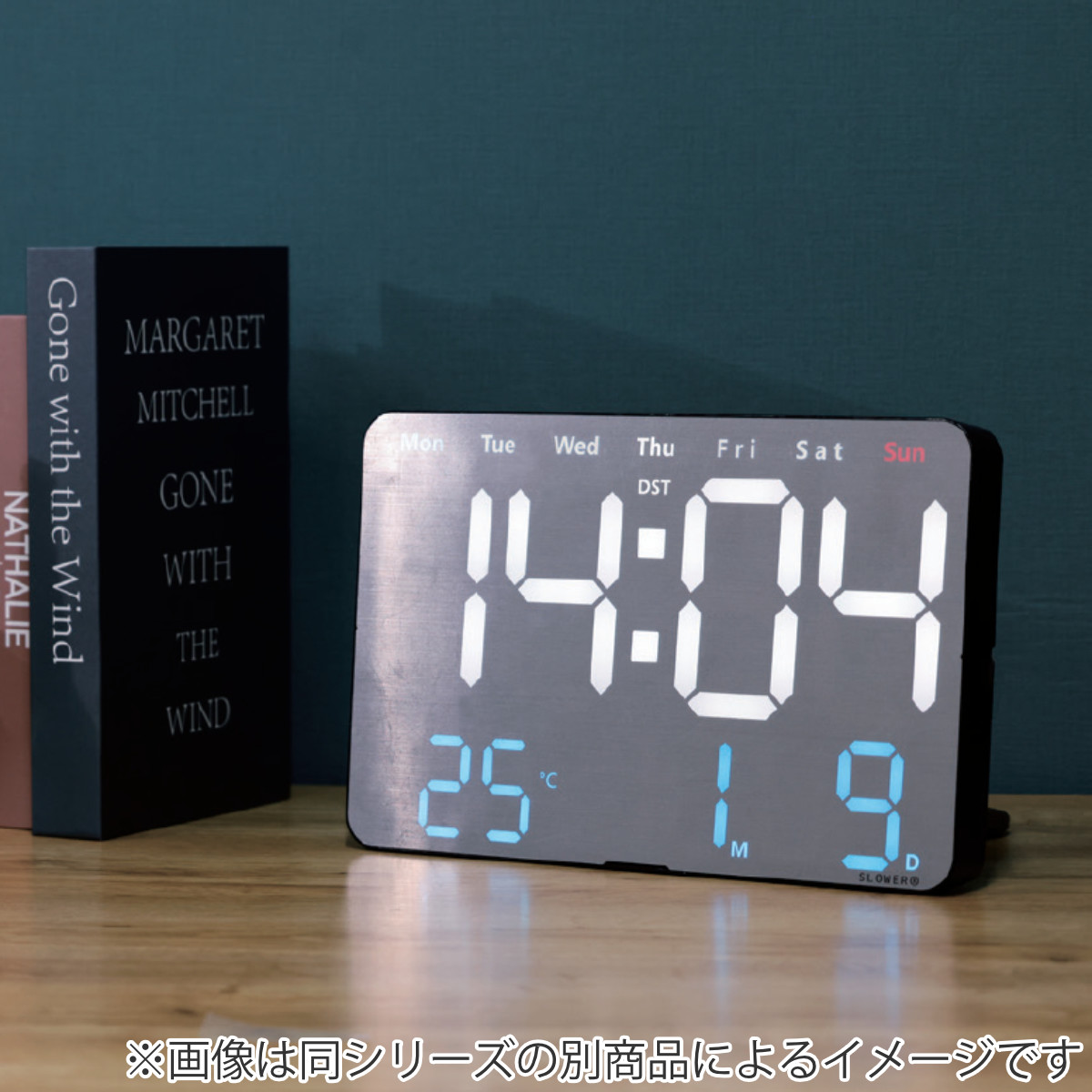 置き時計 LED デジタル時計 リモコン付き 置き掛け兼用 SLOWER ビエント ( 温度計 カレンダー USB LED時計 置き 掛け アラーム スヌーズ カウントダウン ストップウォッチ 輝度調整 曜日表示 おしゃれ )