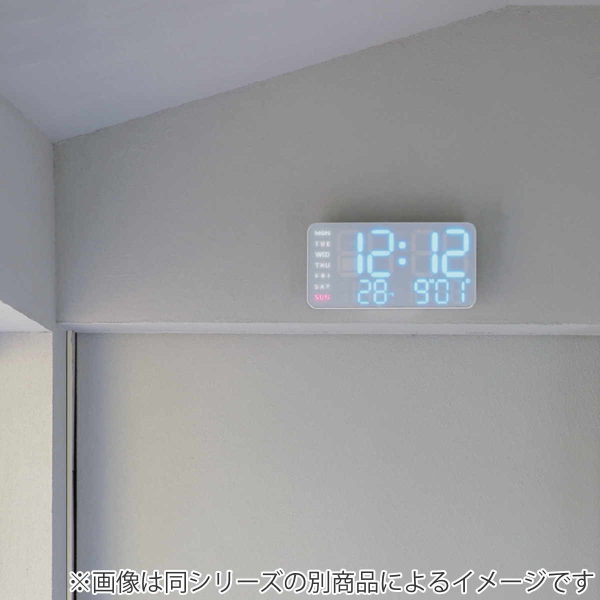 置き時計 LED デジタル時計 温度計付き 置き掛け兼用 SLOWER シエロ ( 温度計 カレンダー USB LED時計 置き 掛け アラーム スヌーズ カウントダウン 輝度調整 曜日表示 おしゃれ ) 【ICE】 ICE