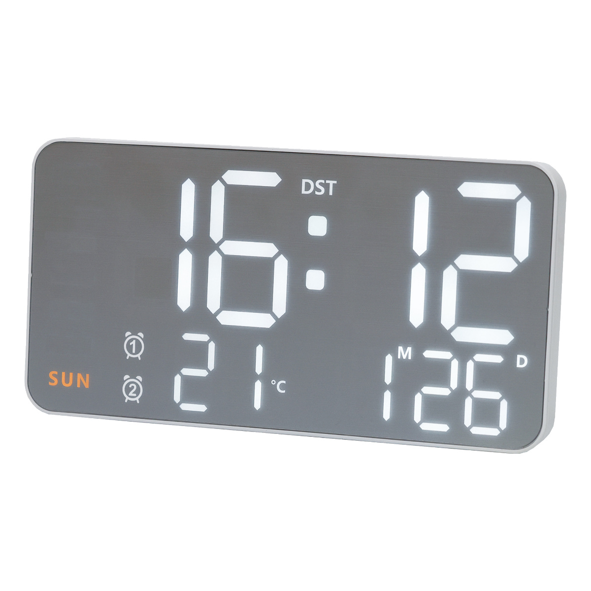 置き時計 LED デジタル時計 温度計付き 置き掛け兼用 SLOWER シエロ ( 温度計 カレンダー USB LED時計 置き 掛け アラーム スヌーズ カウントダウン 輝度調整 曜日表示 おしゃれ ) 【ICE】 ICE