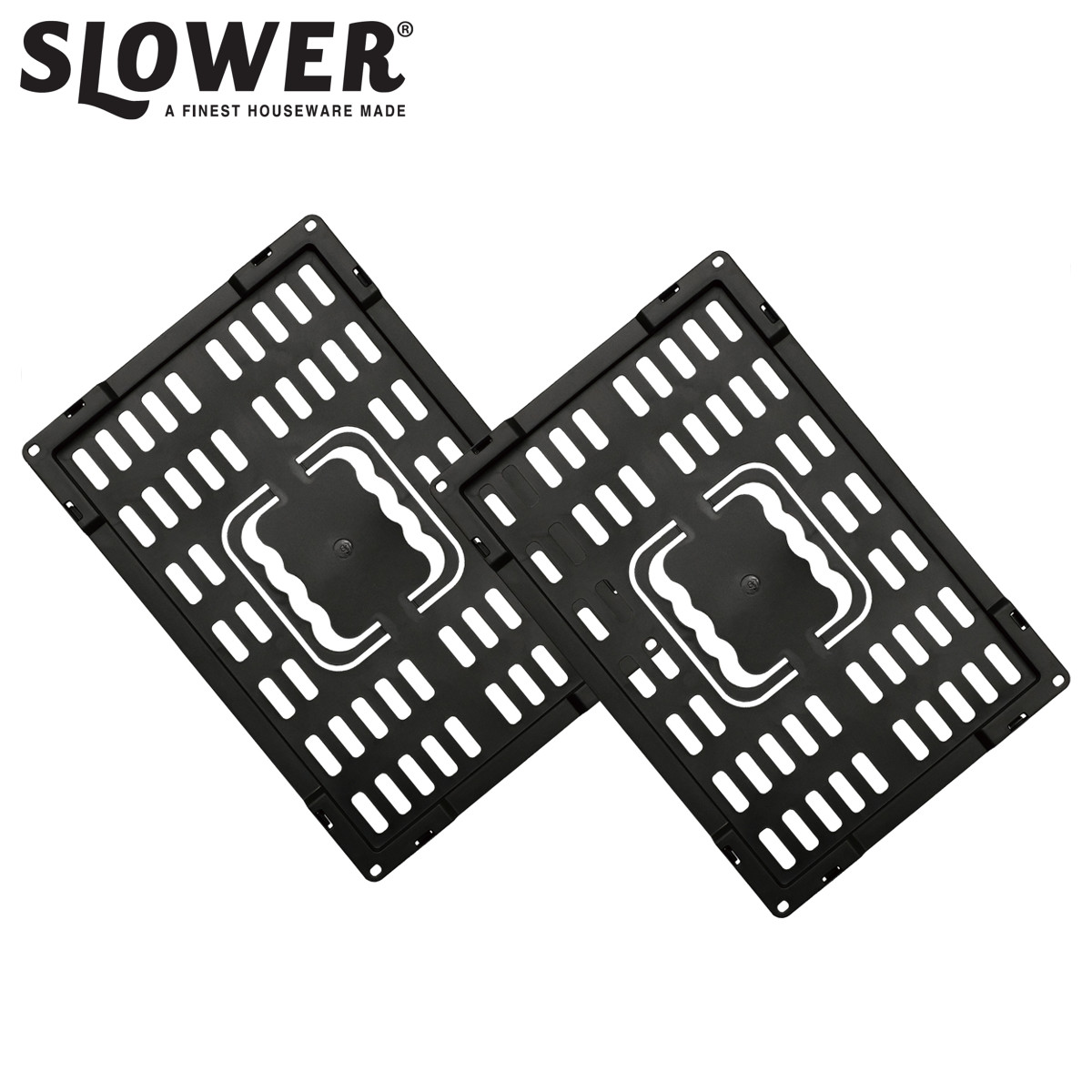 SLOWER バスク専用 ハンドルカバー 2個セット フタ バスク （ Sサイズ 折りたたみコンテナ 専用 パーツ ふた 蓋 カバー ハンドル 持ち手付き 取って付き ハンドル付き 収納ボックス バスケット コンテナボックス 積み重ね ）