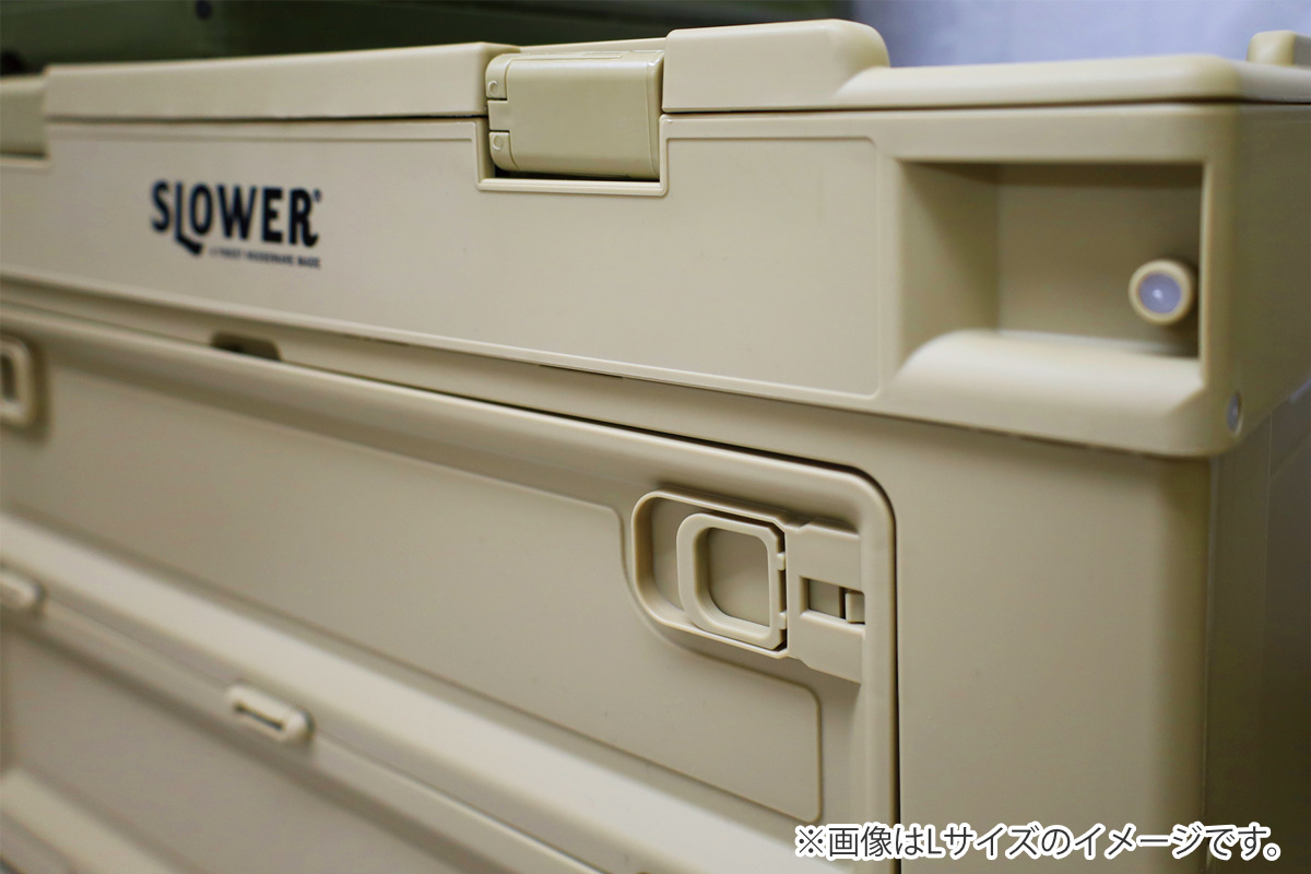 収納ボックス 幅53×奥行36×高さ33.5cm SLOWER 折りたたみコンテナ 50L Lサイズ ガンボン ( 収納 収納ケース ボックス 折りたたみ フタ付き 積み重ね フォールディング コンテナ スタッキング プラスチック ) 【オリーブ】 オリーブ