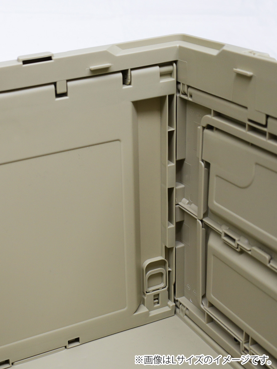 収納ボックス 幅53×奥行36×高さ33.5cm SLOWER 折りたたみコンテナ 50L Lサイズ ガンボン ( 収納 収納ケース ボックス 折りたたみ フタ付き 積み重ね フォールディング コンテナ スタッキング プラスチック ) 【オリーブ】 オリーブ