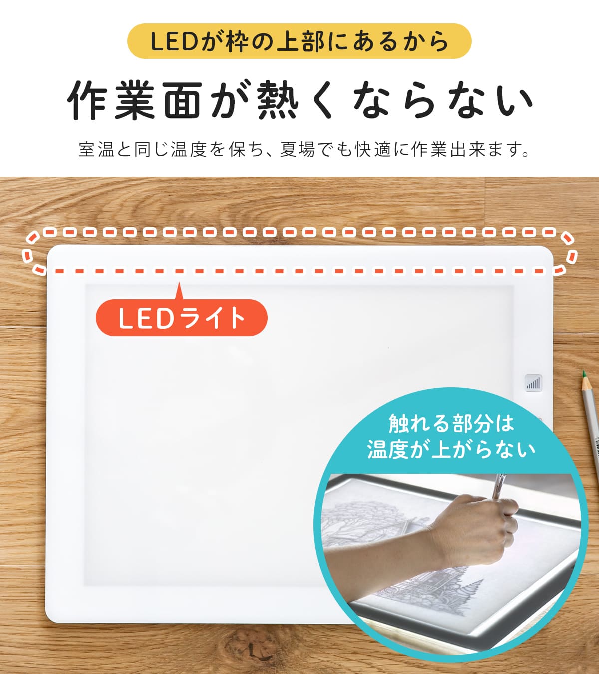 トレース台 A4 薄型 LED 3段階調光トレースボード 薄型 - 画材