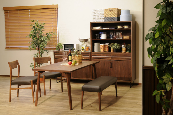 キャビネット 上段オープンラック ウォールナット材 日本製 幅90cm ( 開梱設置 オープンラック カップボード キッチン収納 キッチン 食器収納 木製 完成品 収納 キッチンキャビネット 国産 ブラウン おしゃれ )