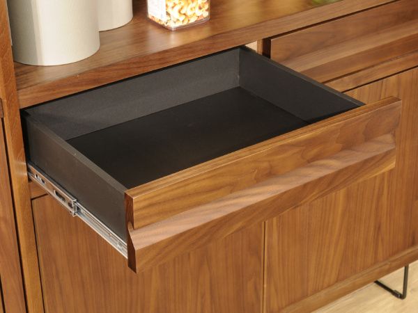 キャビネット 上段オープンラック ウォールナット材 日本製 幅90cm ( 開梱設置 オープンラック カップボード キッチン収納 キッチン 食器収納 木製 完成品 収納 キッチンキャビネット 国産 ブラウン おしゃれ )