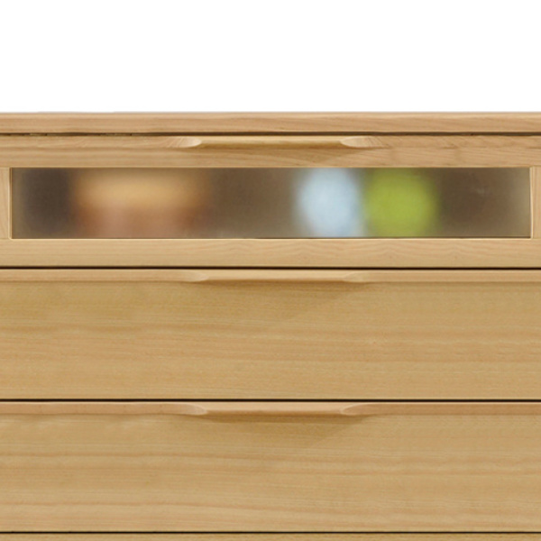 ウッドチェスト ワイド 3段 北欧風 天然木突板 幅80cm ( 開梱設置 収納 リビングチェスト たんす リビング収納 北欧 完成品 収納棚 リビングボード チェスト 木目 ブラウン ナチュラル ホワイト ) 【ナチュラル】 ナチュラル