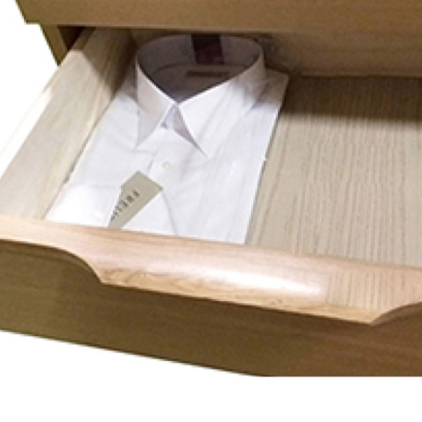 ウッドチェスト ワイド 5段 北欧風 天然木突板 幅80cm ( 開梱設置 収納 リビングチェスト たんす リビング収納 北欧 完成品 収納棚 リビングボード チェスト 木目 ブラウン ナチュラル ホワイト ) 【ナチュラル】 ナチュラル