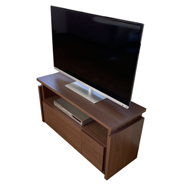 テレビ台 ローボード 高さ4段階調節 T-BASE 幅97cm ( 開梱設置 テレビボード TV台 TVボード テレビラック AVボード テレビ 完成品 収納 リビング収納 高級感 国産 木目 ブラウン ホワイト ナチュラル おしゃれ ) 【ブラウン】 ブラウン
