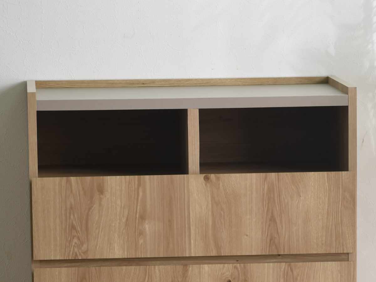 チェスト 幅80cm 北欧モダン 日本製 完成品 ( 棚 ラック 収納 引き出し ディスプレイ グレージュ リビングボード 2杯 飾り棚 シェルフ スライドレール )