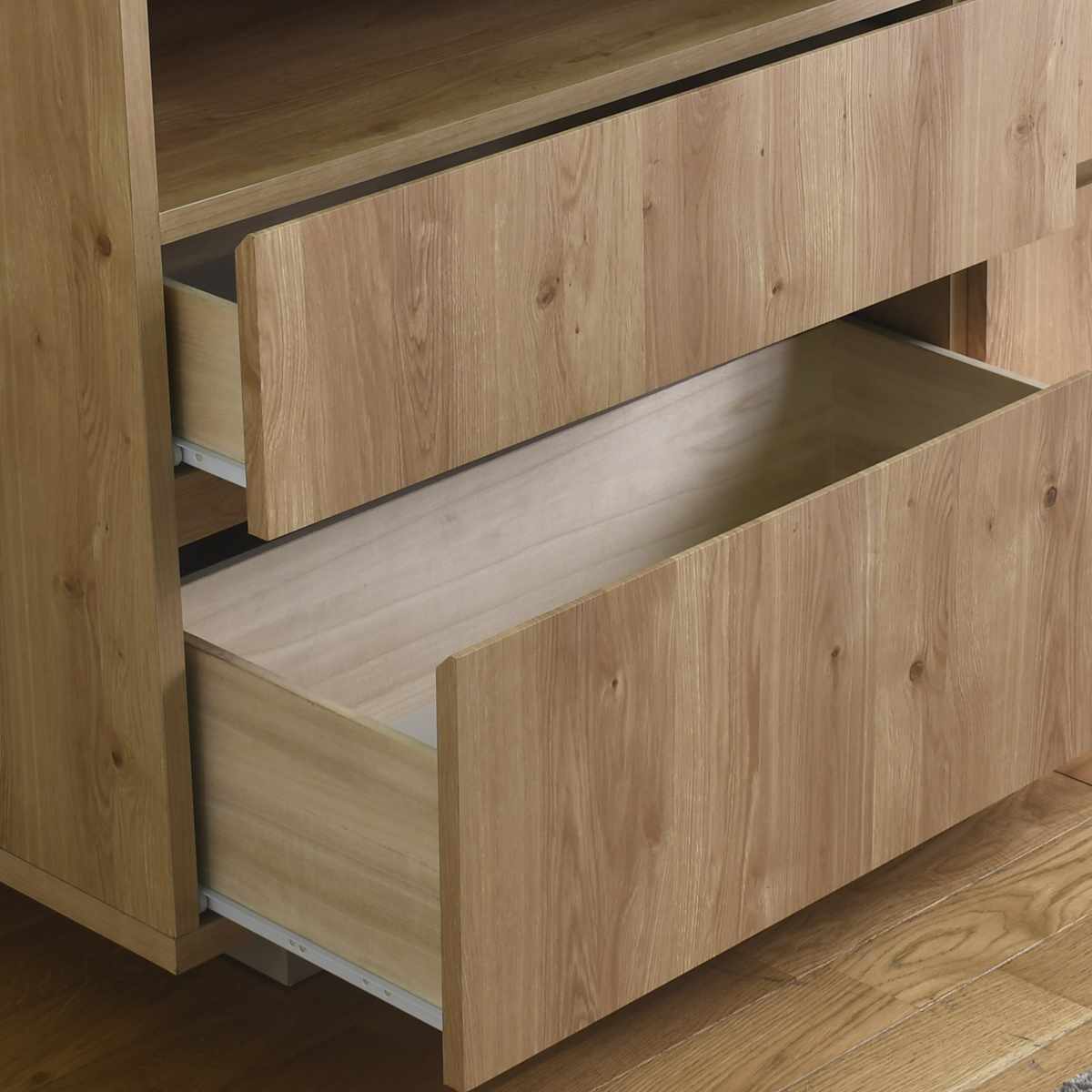 チェスト 幅80cm 北欧モダン 日本製 完成品 ( 棚 ラック 収納 引き出し ディスプレイ グレージュ リビングボード 2杯 飾り棚 シェルフ スライドレール )