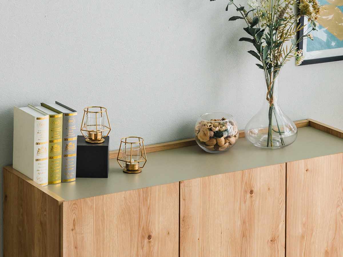 キャビネット 幅120cm 北欧モダン 可動棚 日本製 完成品 ( 棚 ラック 収納 本棚 ディスプレイ グレージュ リビングボード 食器棚 飾り棚 シェルフ 扉収納 配線穴 )