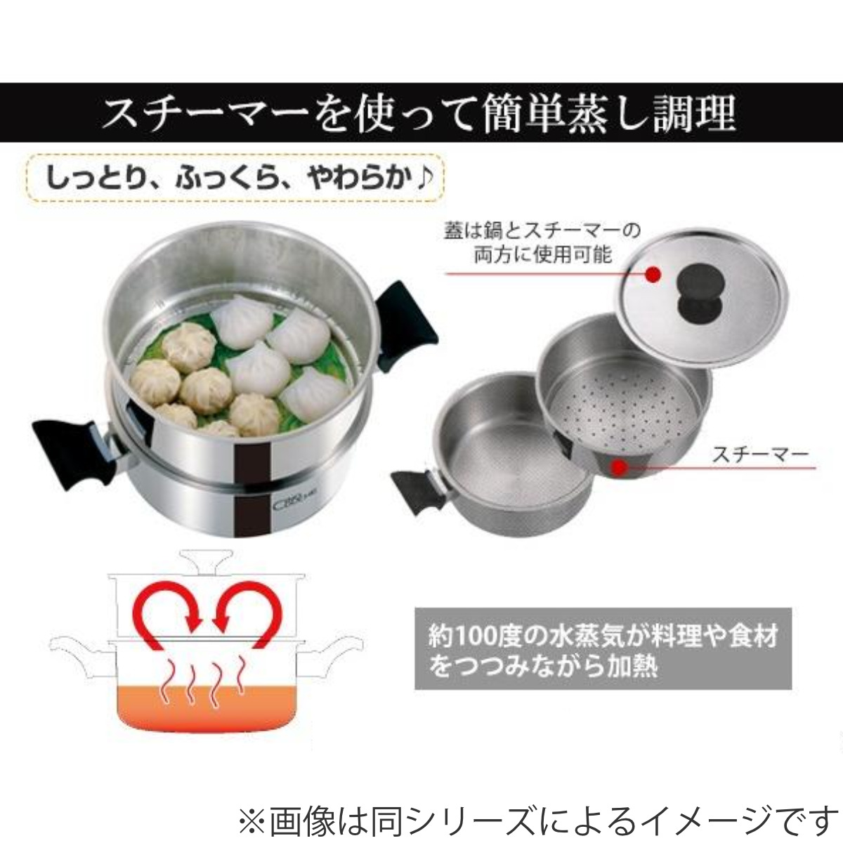 蒸し器 24cm サンク・クーシュ スチーマー UMIC ユミック ( せいろ スチーマー 調理器具 サンク・クーシュシリーズ24cm鍋専用蒸し器 ステンレス製蒸し器 蒸篭 蒸籠 蒸し料理 蒸し目皿 )