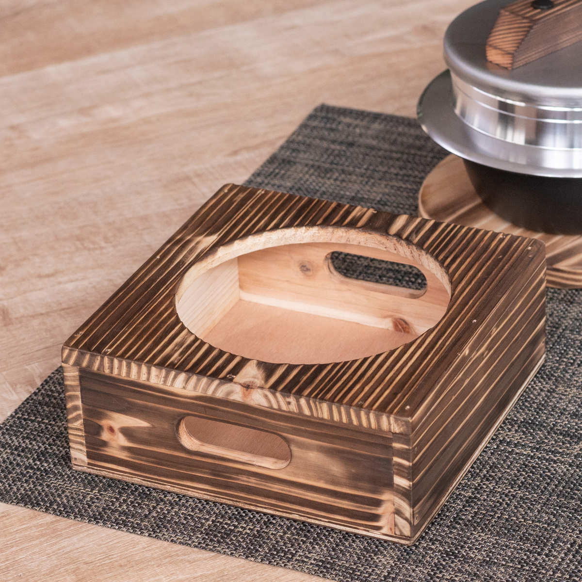 釜置台 2合用 謹製 釜炊き三昧 極 日本製 UMIC ( ユミック 釜台 木製 炊飯鍋 二合用 受け台 置台 置き台 単品 ご飯鍋 ご飯釜 炊飯釜 )