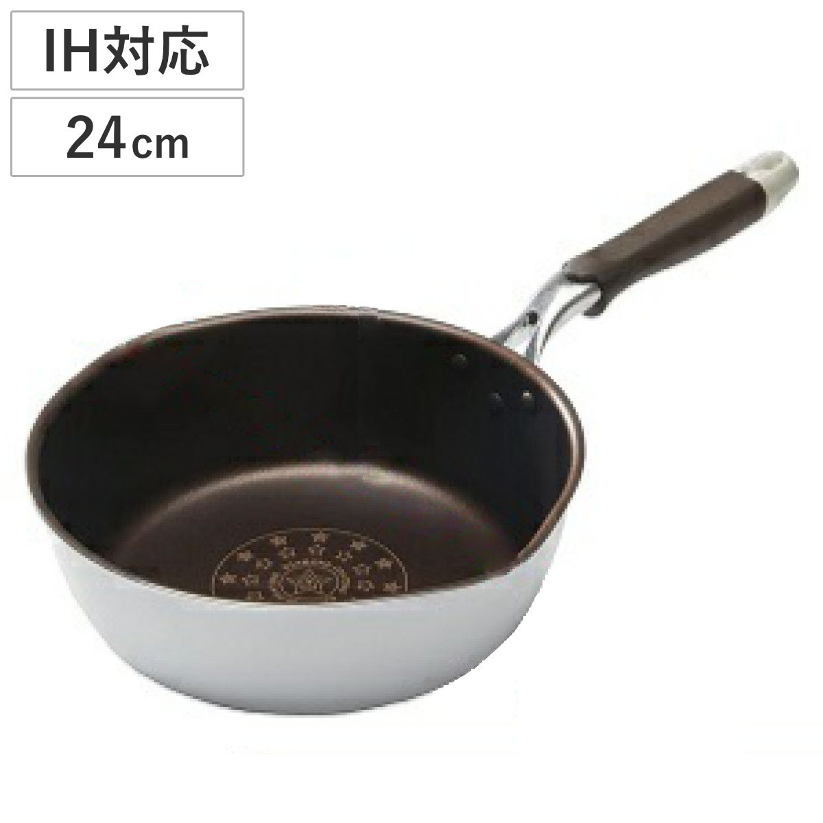 フライパン 24cm 深型 IH対応 軽量 ダイヤモンドコーティング Cokwer 軽くて丈夫なフライパン ( ガス火対応 金属ヘラOK ふっ素加工 軽い 炒め鍋 24ンチ 片手鍋 いため鍋 フッ素加工 フッ素コーティング アルミ製 )