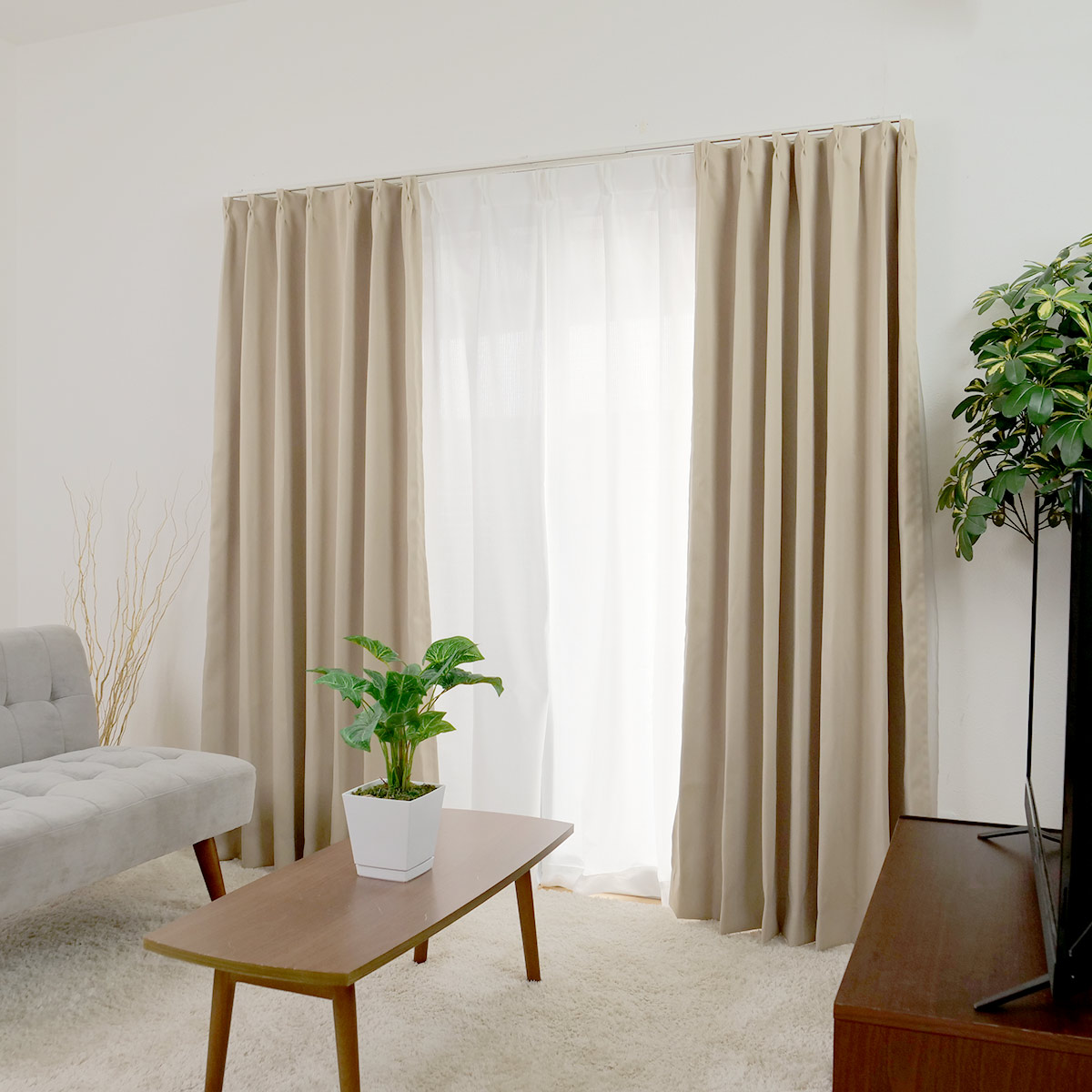 カーテン 幅150cm 1枚 ベルーイ 遮光1級 洗える ドレープカーテン 丈135~210cm ( 遮光カーテン ドレープ 既製品 一級遮光 防炎 ウォッシャブル インテリア 洗濯 可能 無地 1.5倍ヒダ Bフック 窓 日本製 遮光 2枚入り ) 【ベージュ 丈178cm】 ベージュ 丈178cm