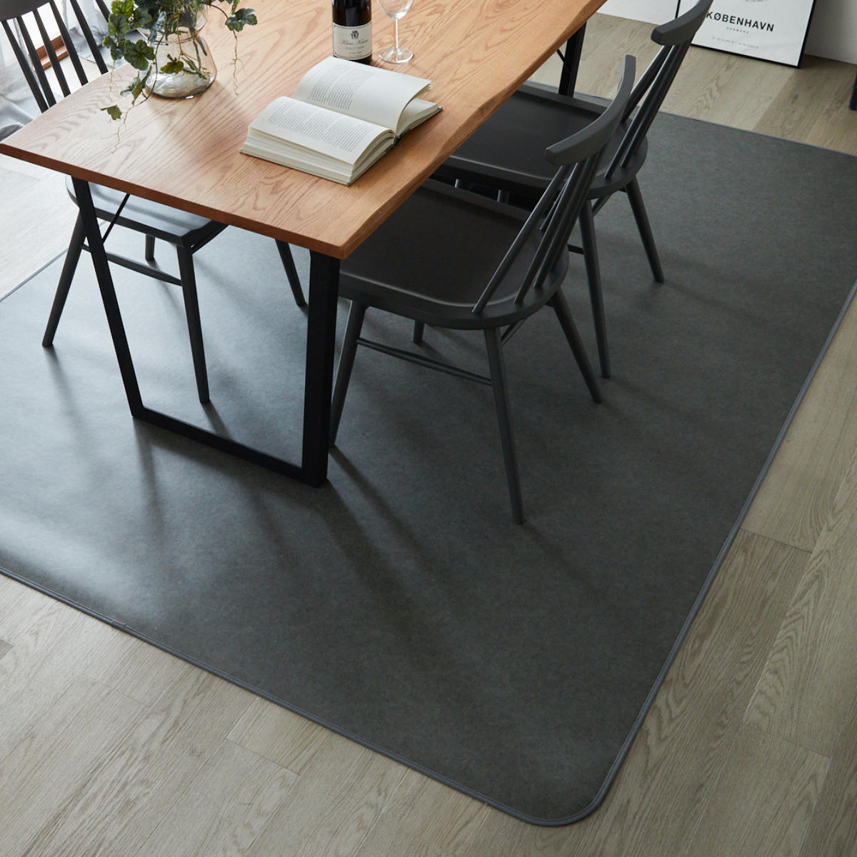 クッションフロア ダイニングラグ 140×300cm 大理石 タイル ( ラグ マット ラグマット カーペット フロアシート クッションフロアラグ クッションマット クッションラグ ダイニング 模様替え ) 【ライムストーン】 ライムストーン