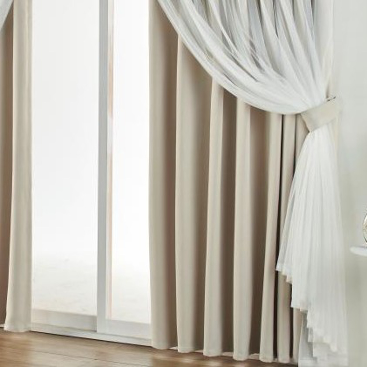 カーテン 遮光 2級 2枚組 幅100cm×丈190cm レイヤードカーテン くすみカラー 姫系 ( ドレープ 既製品 洗えるカーテン 2枚 レース ウォッシャブル インテリア レイヤード 2倍ヒダ 洗濯できる 洗える 既成 2級遮光 掃き出し窓 ) 【ライトグレー】 ライトグレー